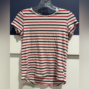 Old Navy Red and Blue Striped Short Sleeve Tee Size L Girls